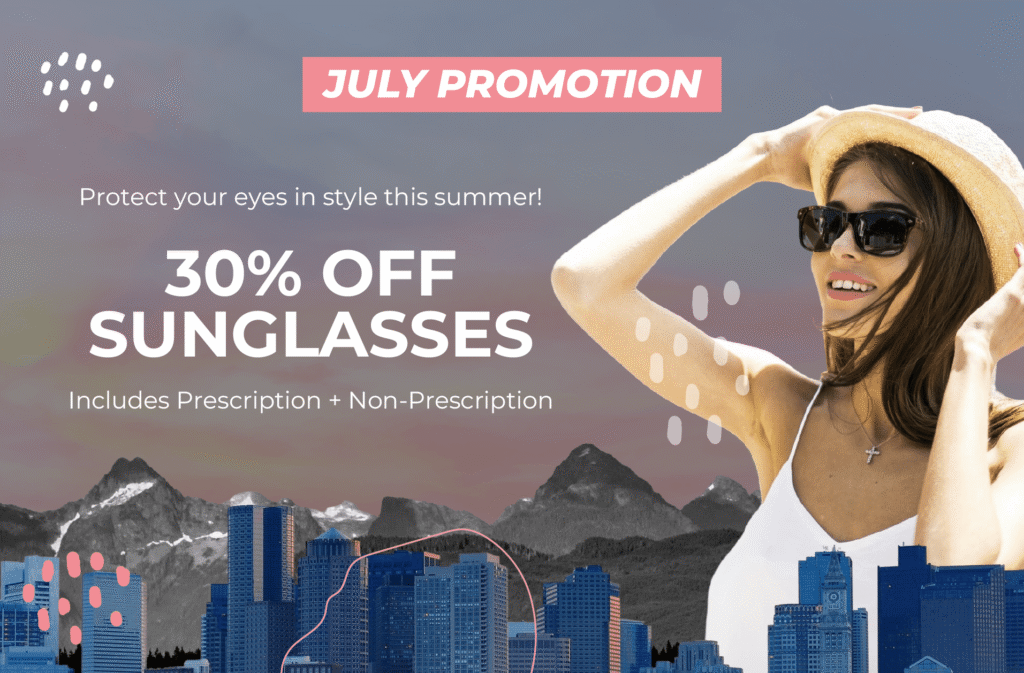 GIrl wearing glasses she bought in Hollyburn Eye Clinic this July