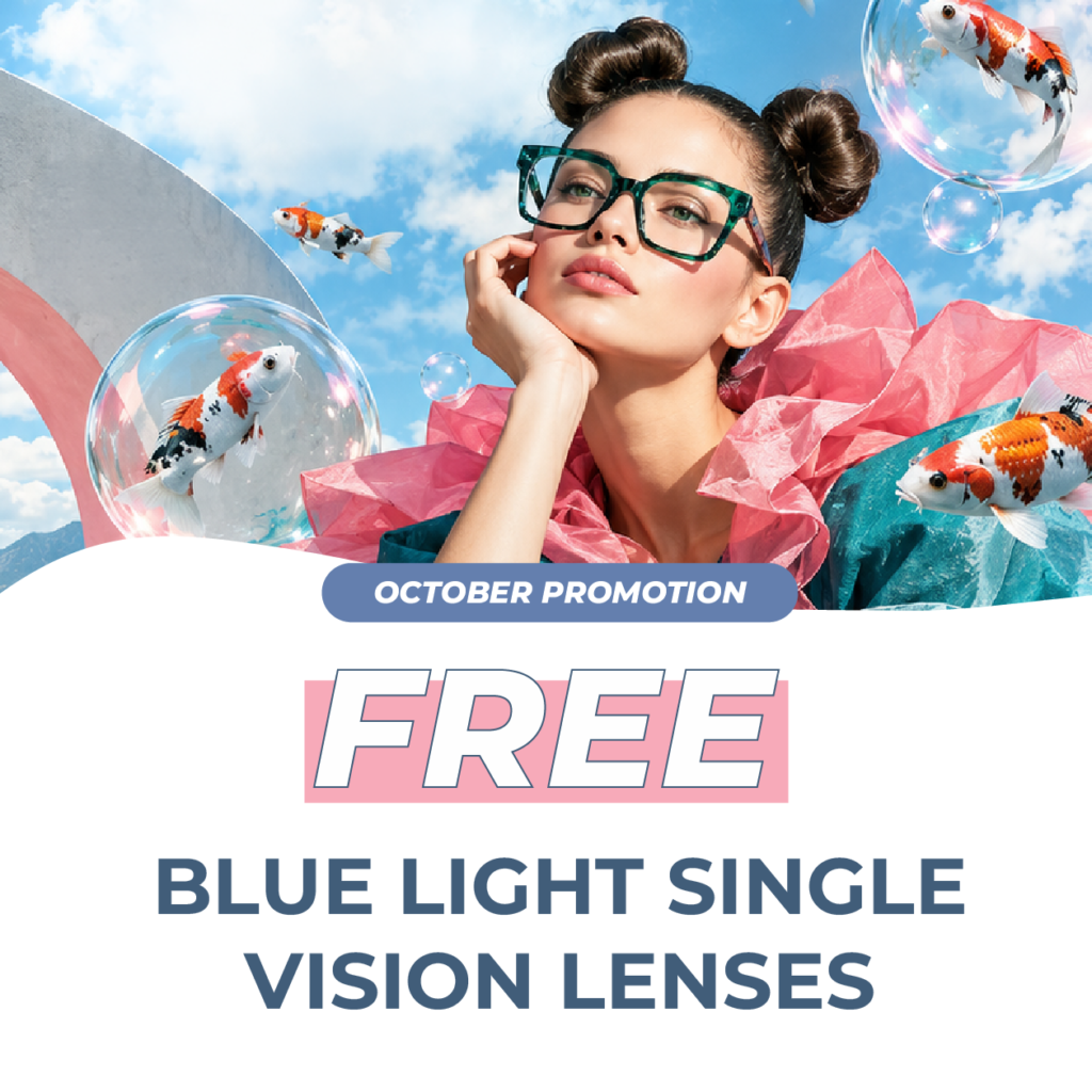 Free Blue Light Single Vision Lenses promotion at Hollyburn Eye Clinic in North Vancouver